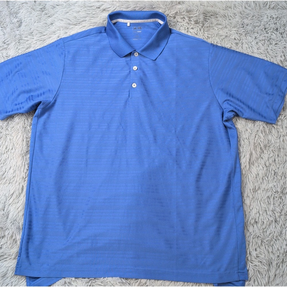 Adidas Shirt Mens XL Blue Golf Clima Cool Performance Sportswear Athletic